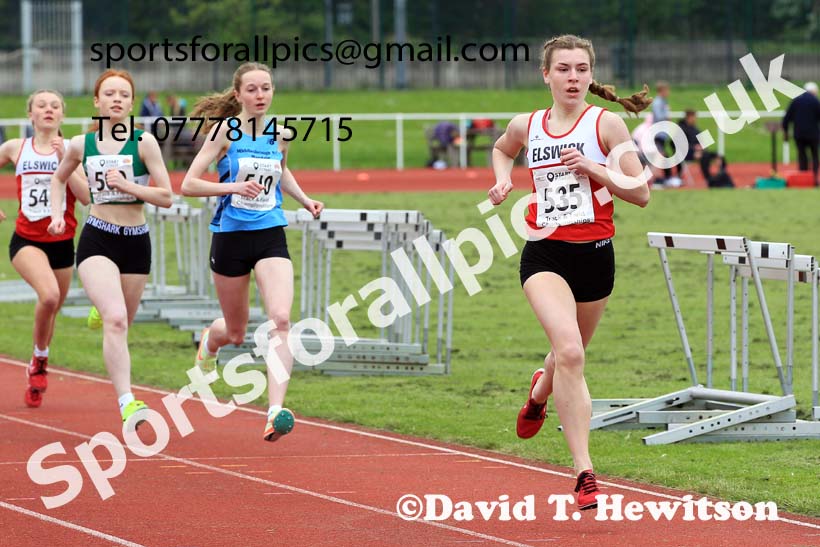 Womens Under-17s 800 metres, 2023 North Eastern Track and Field Champs., Middlesbrough Sports Village, Middlesbrough. Photo: David T. Hewitson/Sports for All Pics